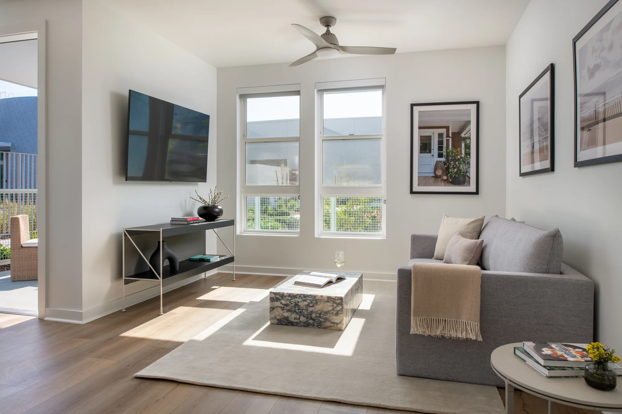 Living room in the Executive One Bedroom at Ariva Serviced Residences