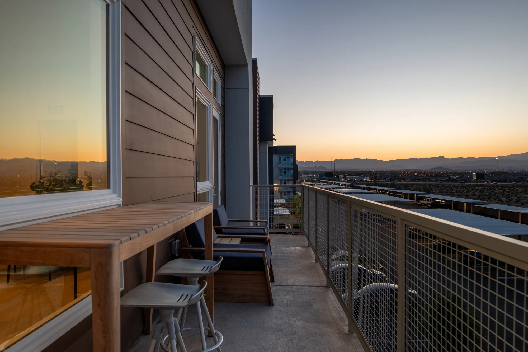 Balcony in the Two Bedroom Penthouse at Ariva Serviced Residences