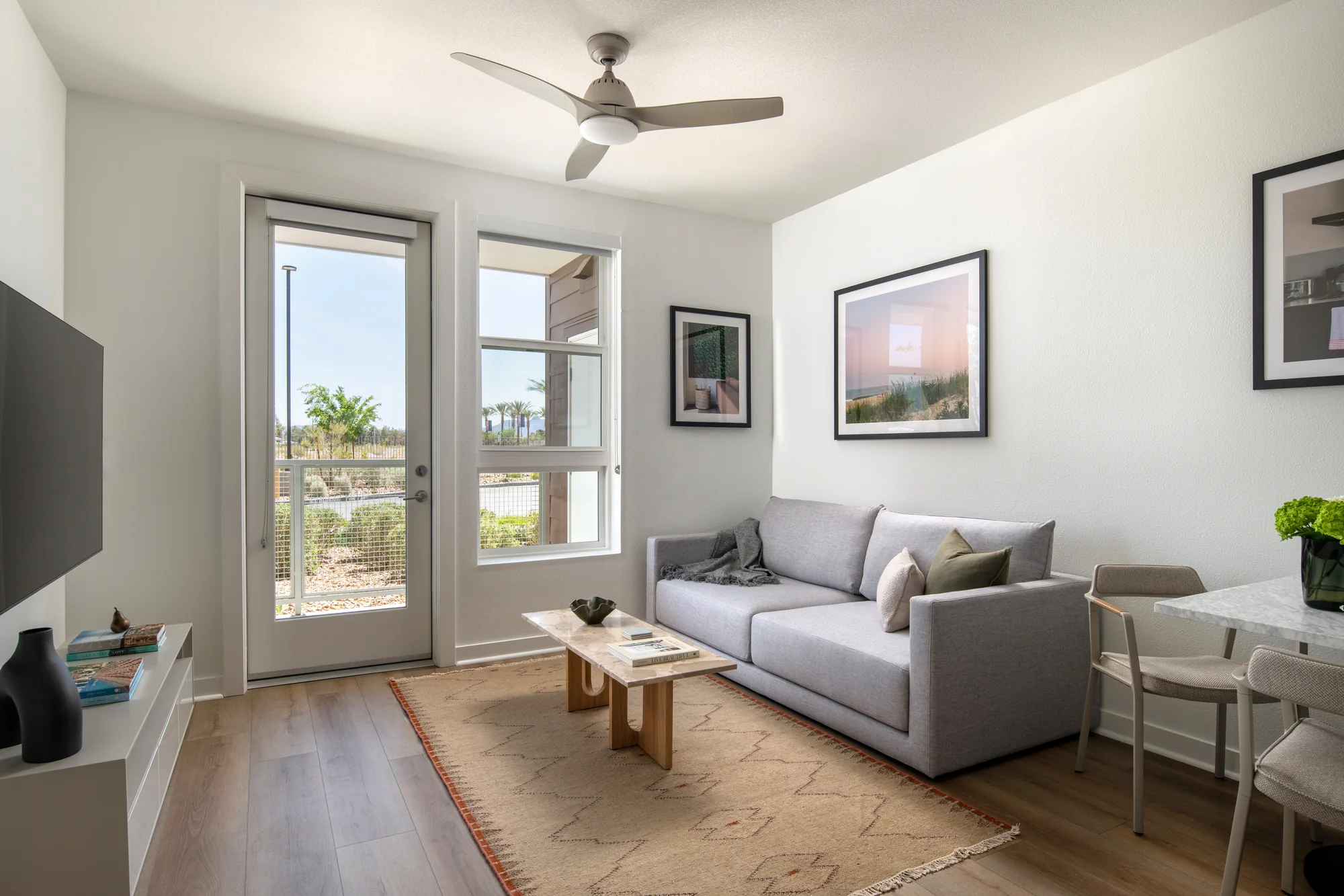 Living room in the Signature One Bedroom at Ariva Serviced Residences