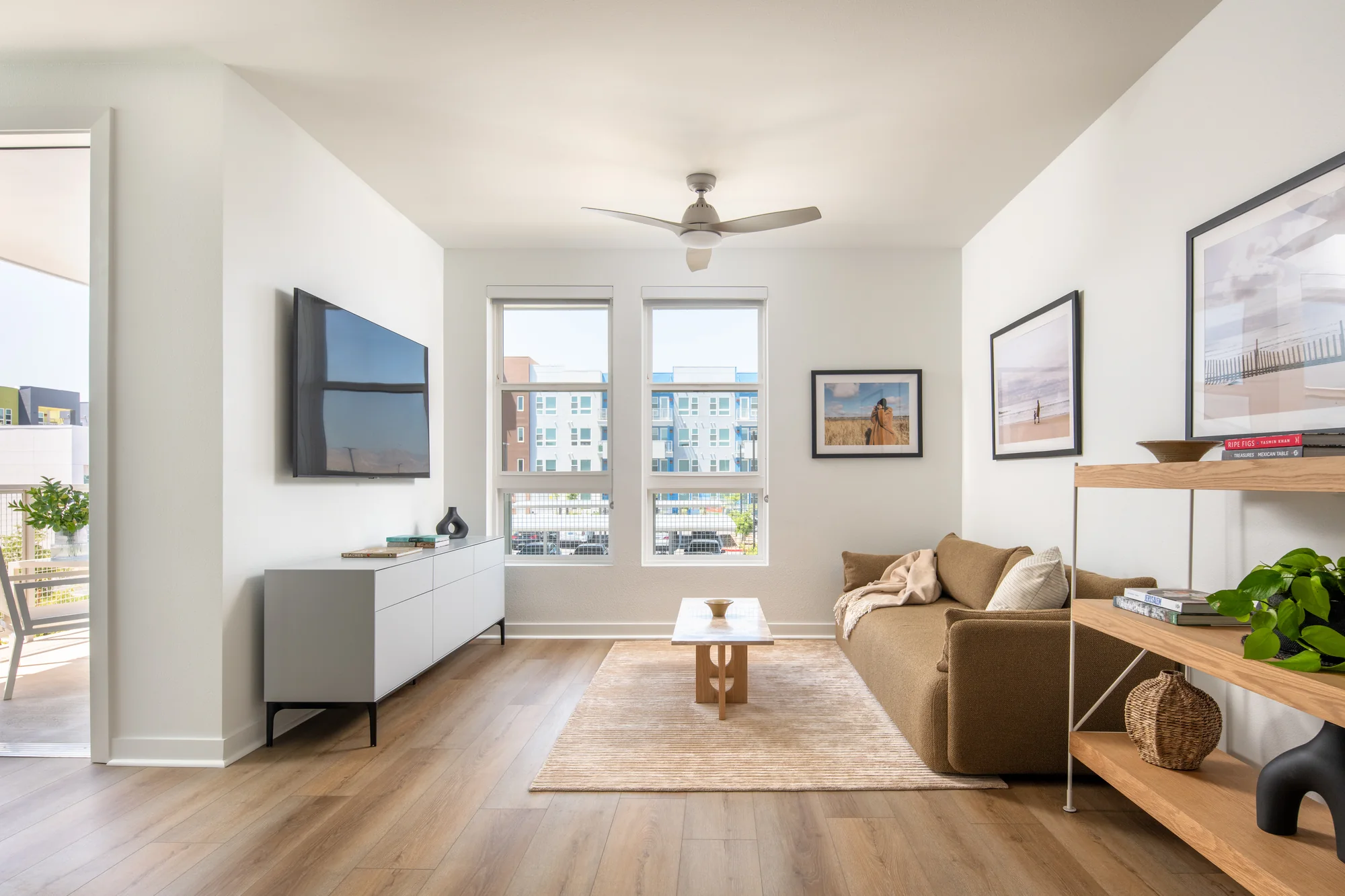 Living room in the Signature Two Bedroom at Ariva Serviced Residences