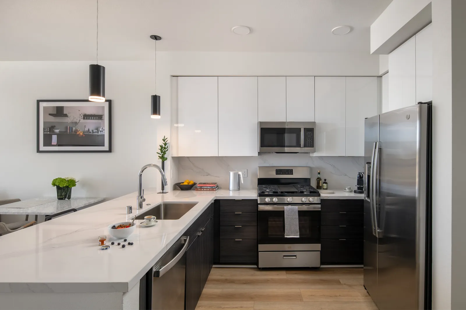 Fully equipped kitchen inside an Ariva residence